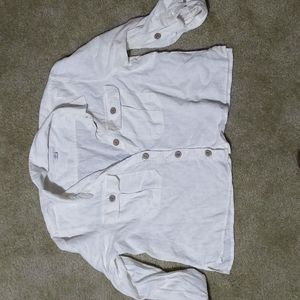 American eagle cropped button up shirt